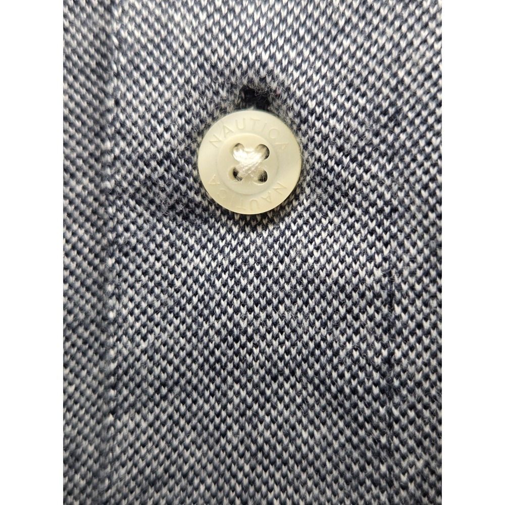 Nautica Gray Button Up Short Sleeve Polo Shirt Men's‎ Large - Picture 7 of 7